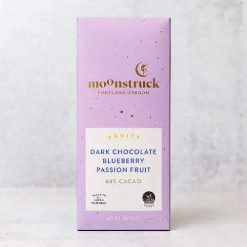 Moonstruck Fruity Dark Chocolate Blueberry Passion Fruit Bar