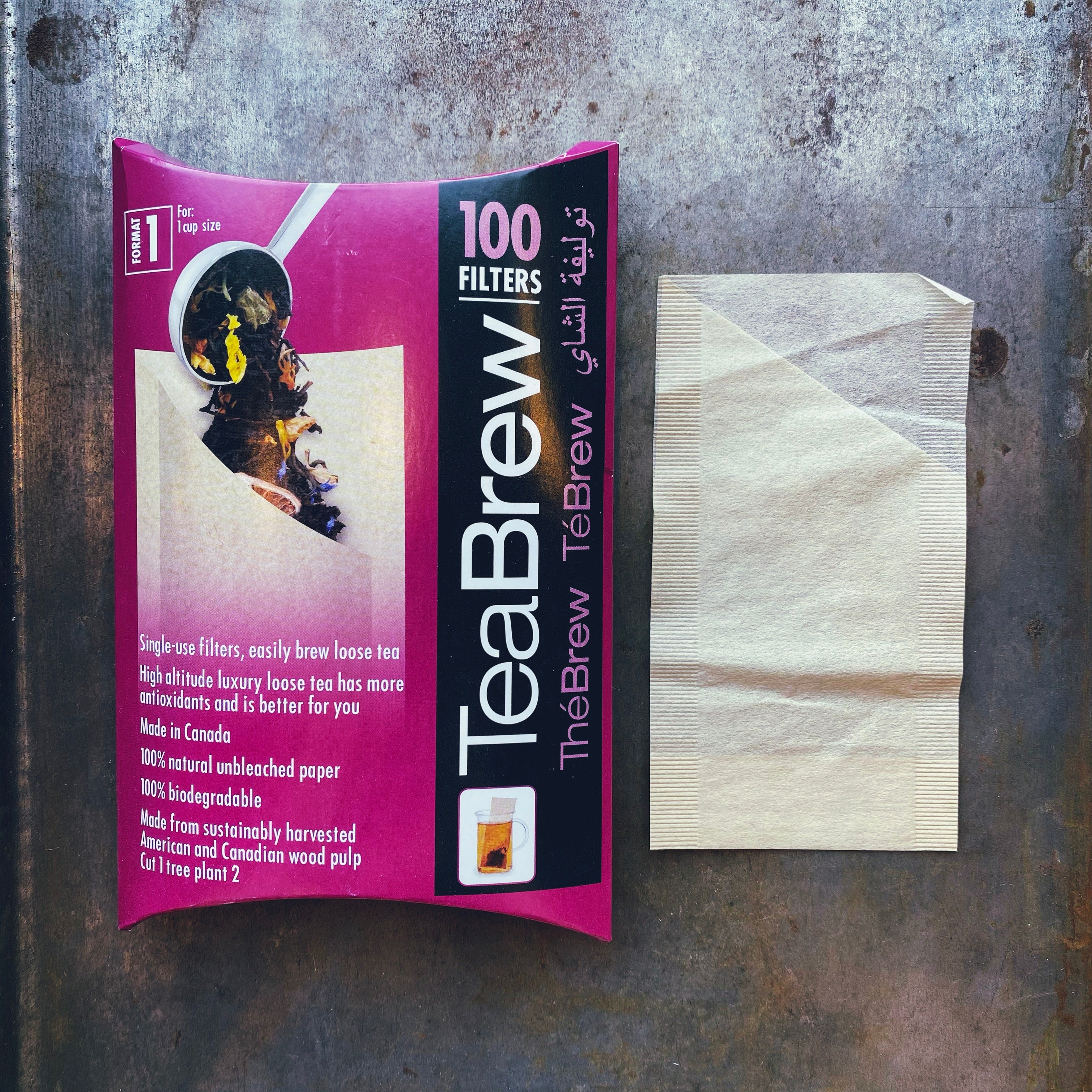 TeaBrew Unbleached Paper Tea Filter Bags (100 tea bags)