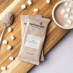 Moonstruck Creamy Milk Chocolate Hot Cocoa: single serve packet